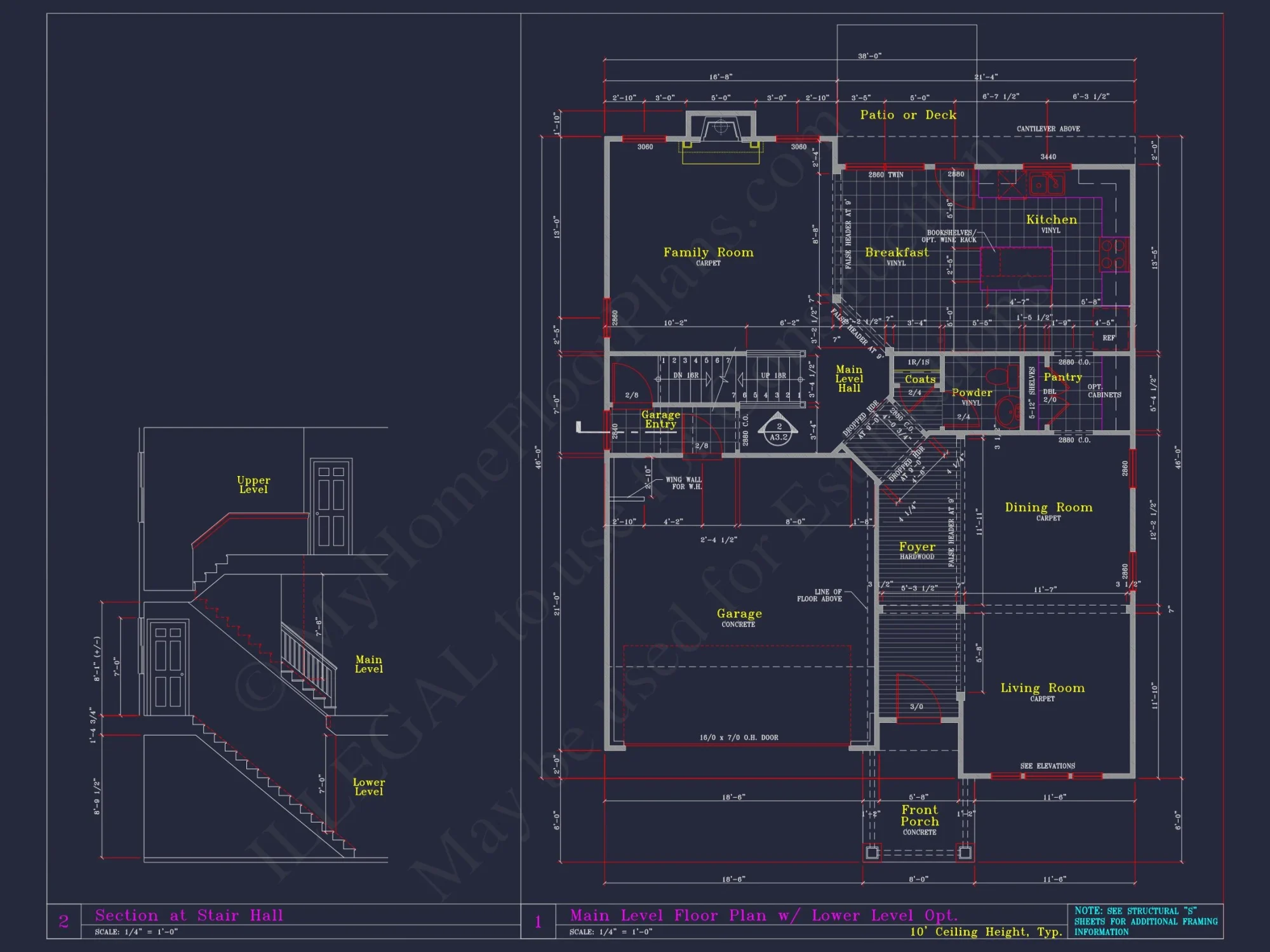 Coastal Craftsman house Plan with Detailed CAD Floor Designs