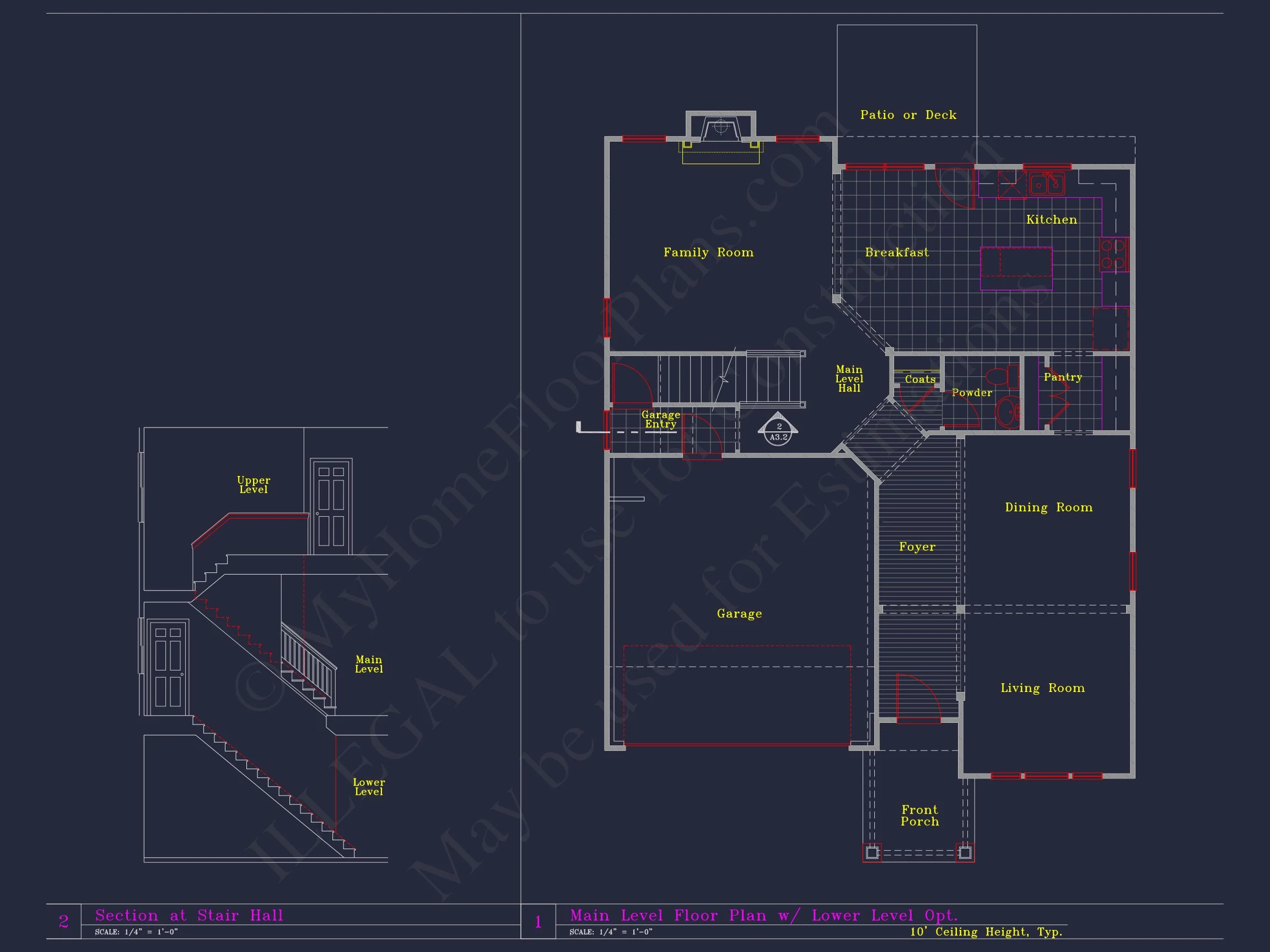 Coastal Craftsman house Plan with Detailed CAD Floor Designs