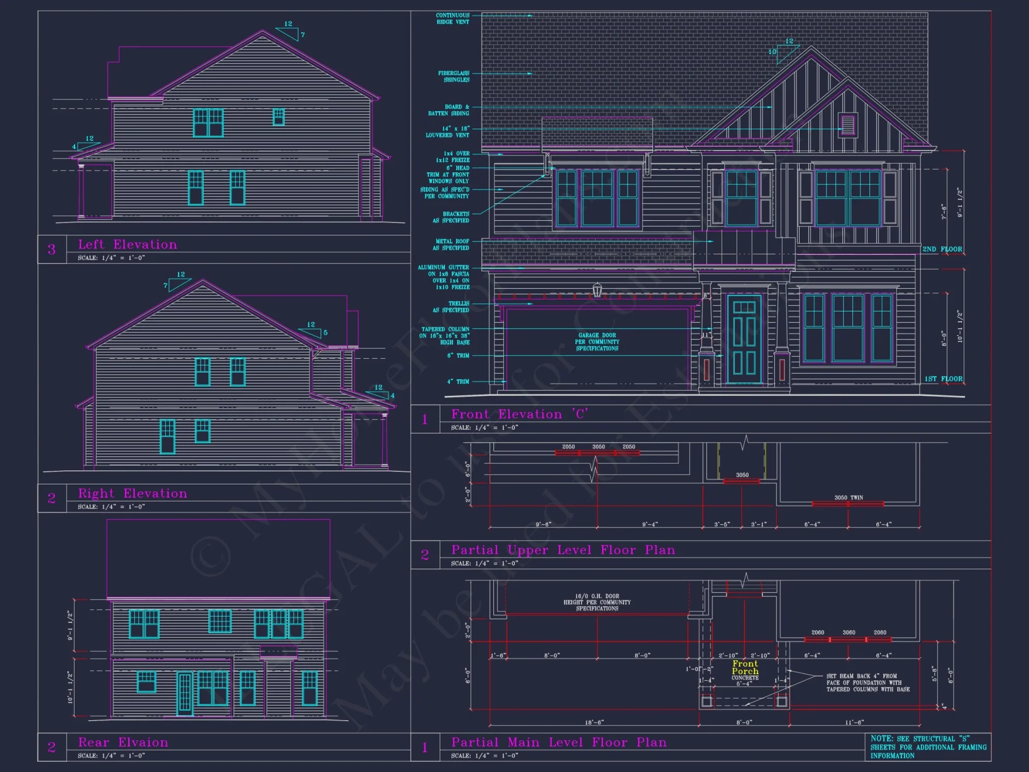Coastal Craftsman house Plan with Detailed CAD Floor Designs