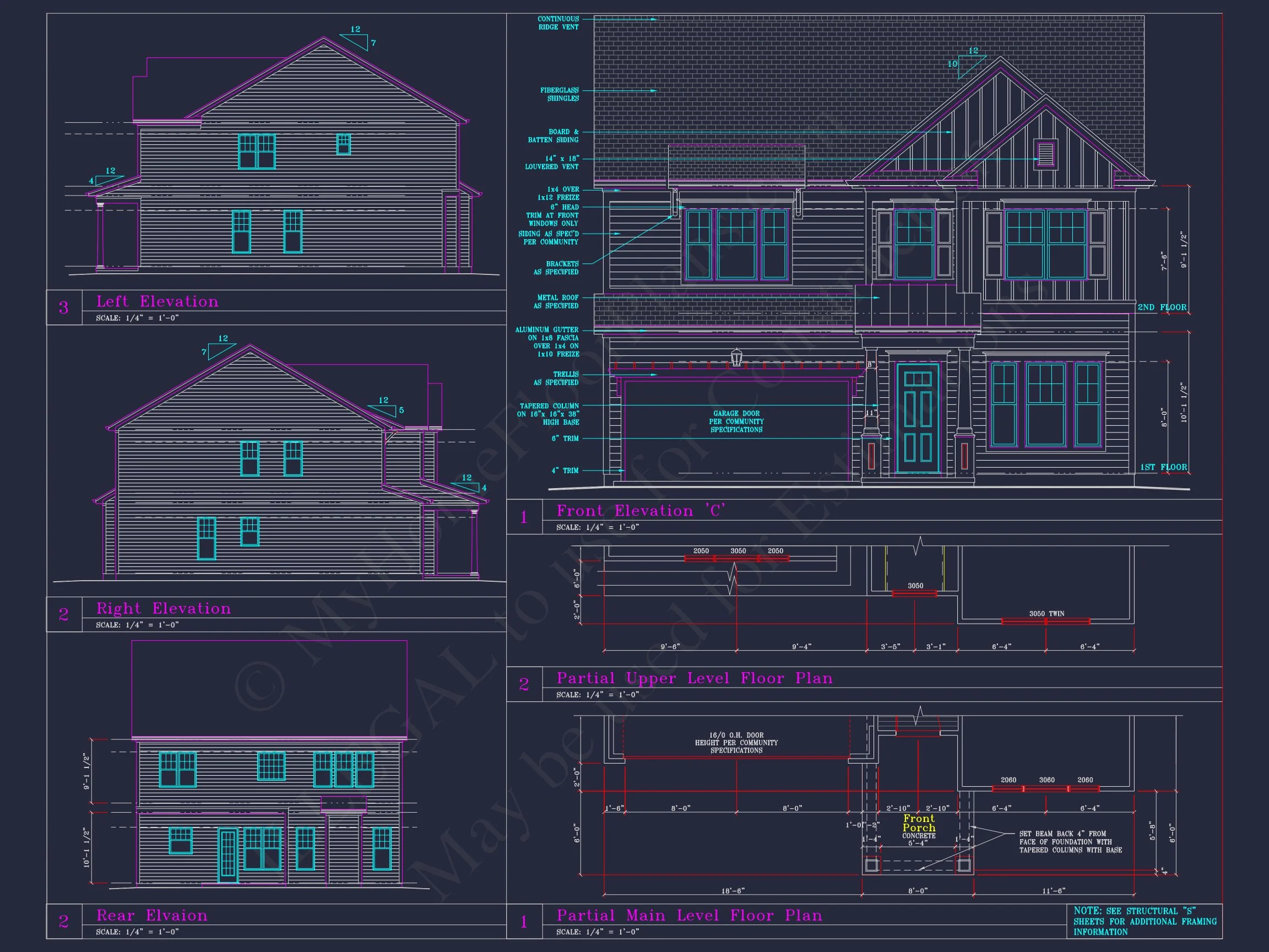 Coastal Craftsman house Plan with Detailed CAD Floor Designs