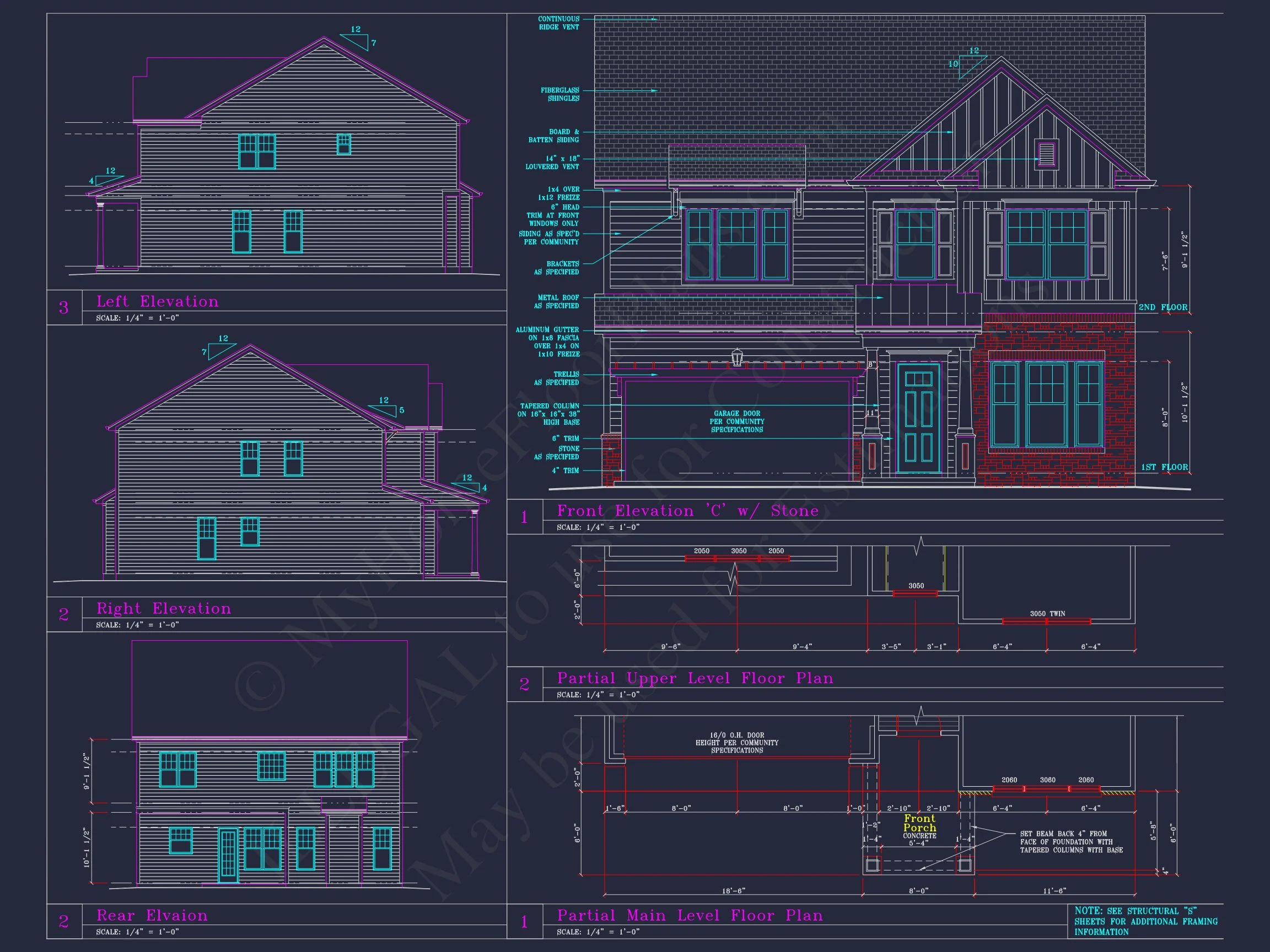 Coastal Craftsman house Plan with Detailed CAD Floor Designs