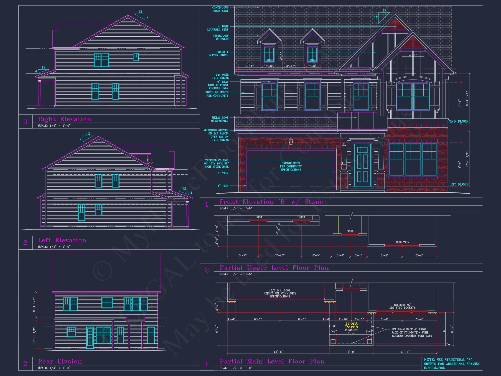 Coastal Craftsman house Plan with Detailed CAD Floor Designs