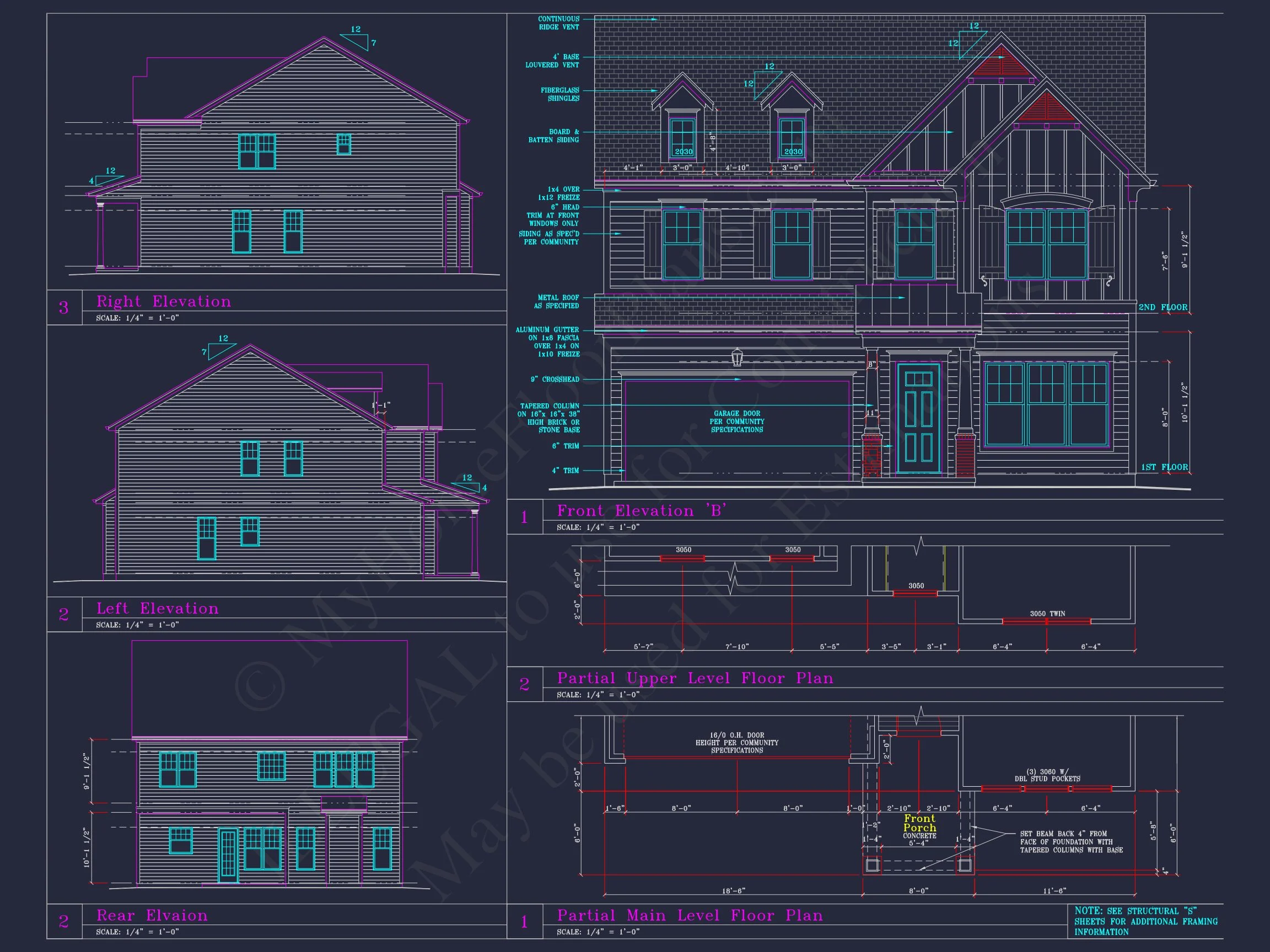 Coastal Craftsman house Plan with Detailed CAD Floor Designs