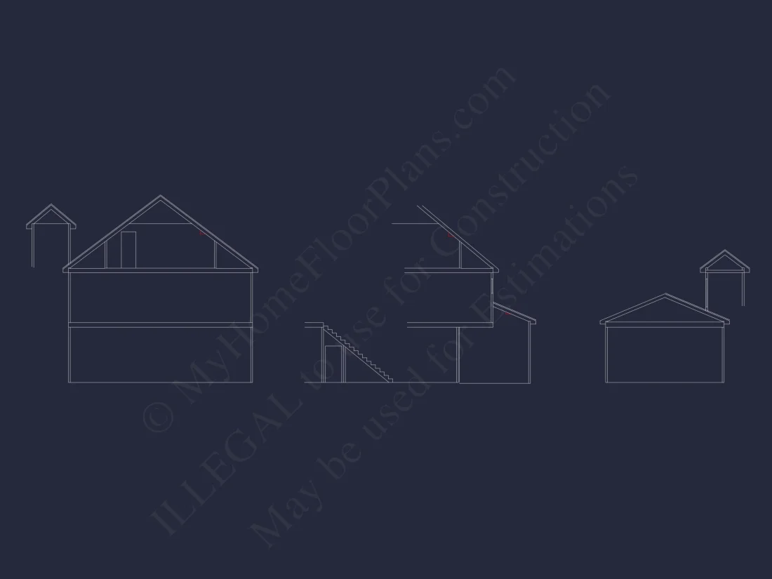 Modern 2-Story house Plan with 4 Bedrooms & CAD Floor Blueprint