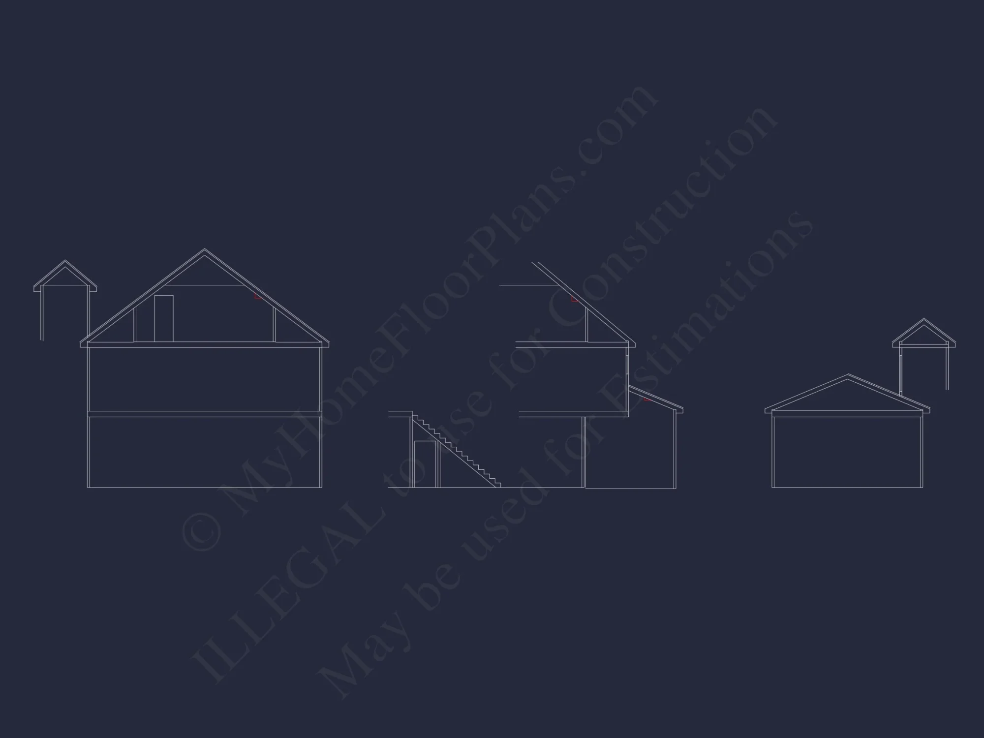 Modern 2-Story house Plan with 4 Bedrooms & CAD Floor Blueprint