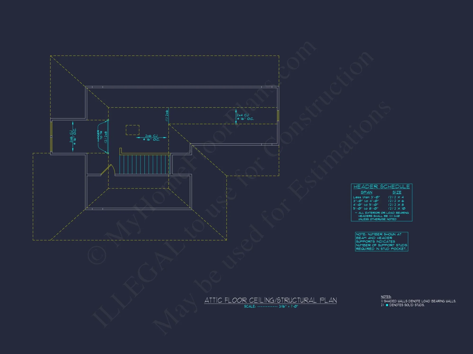 Modern 2-Story house Plan with 4 Bedrooms & CAD Floor Blueprint