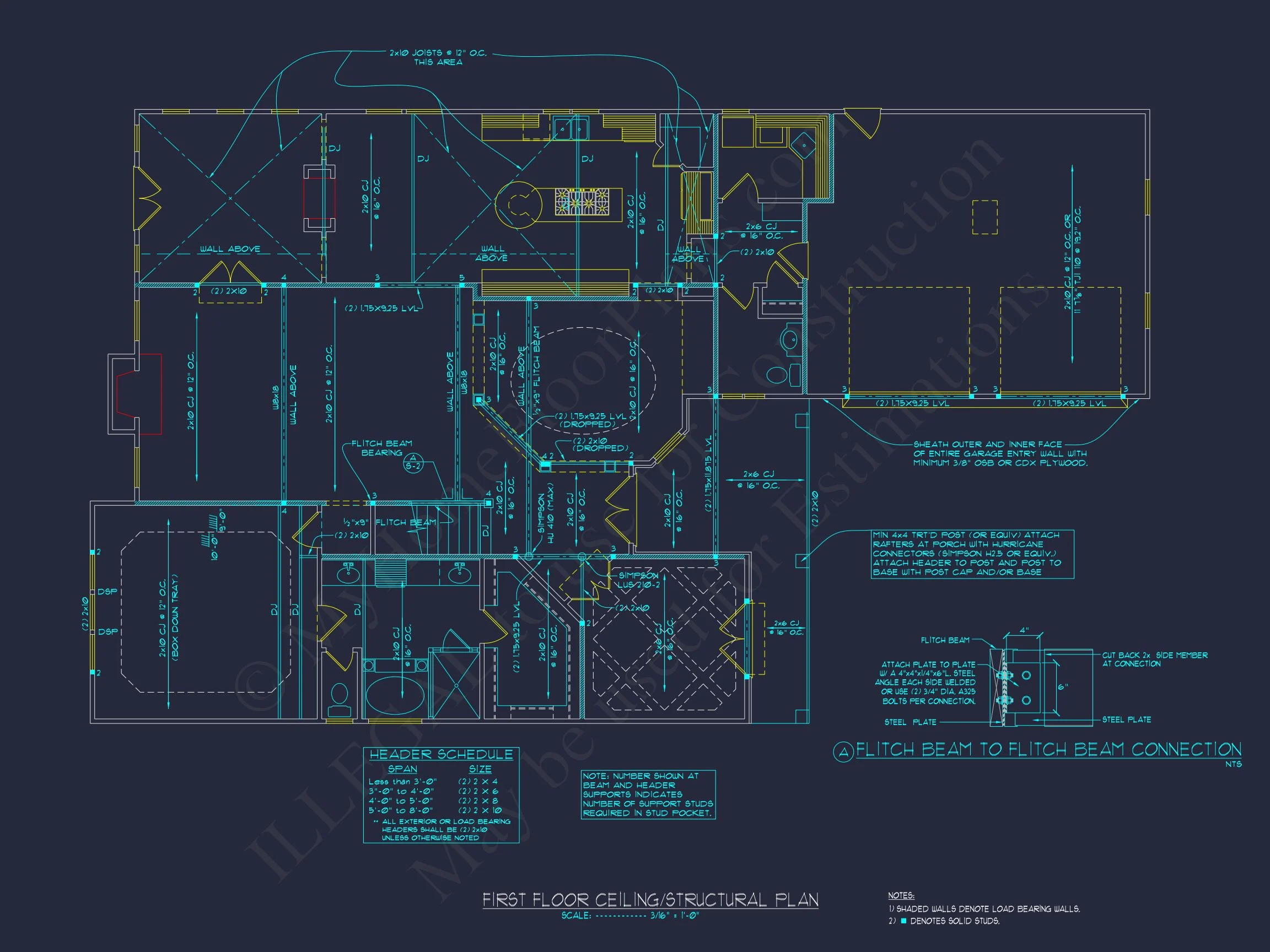 Modern 2-Story house Plan with 4 Bedrooms & CAD Floor Blueprint