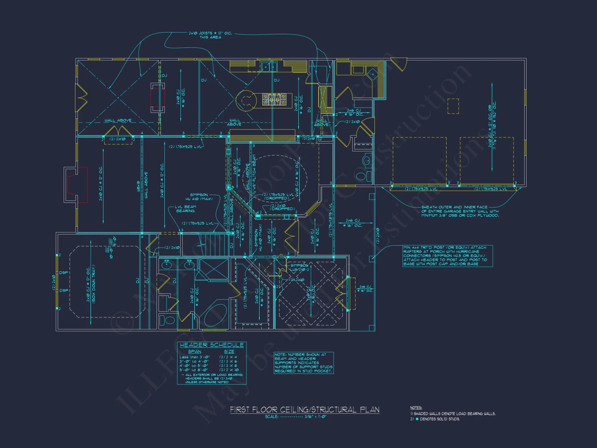 Modern 2-Story house Plan with 4 Bedrooms & CAD Floor Blueprint