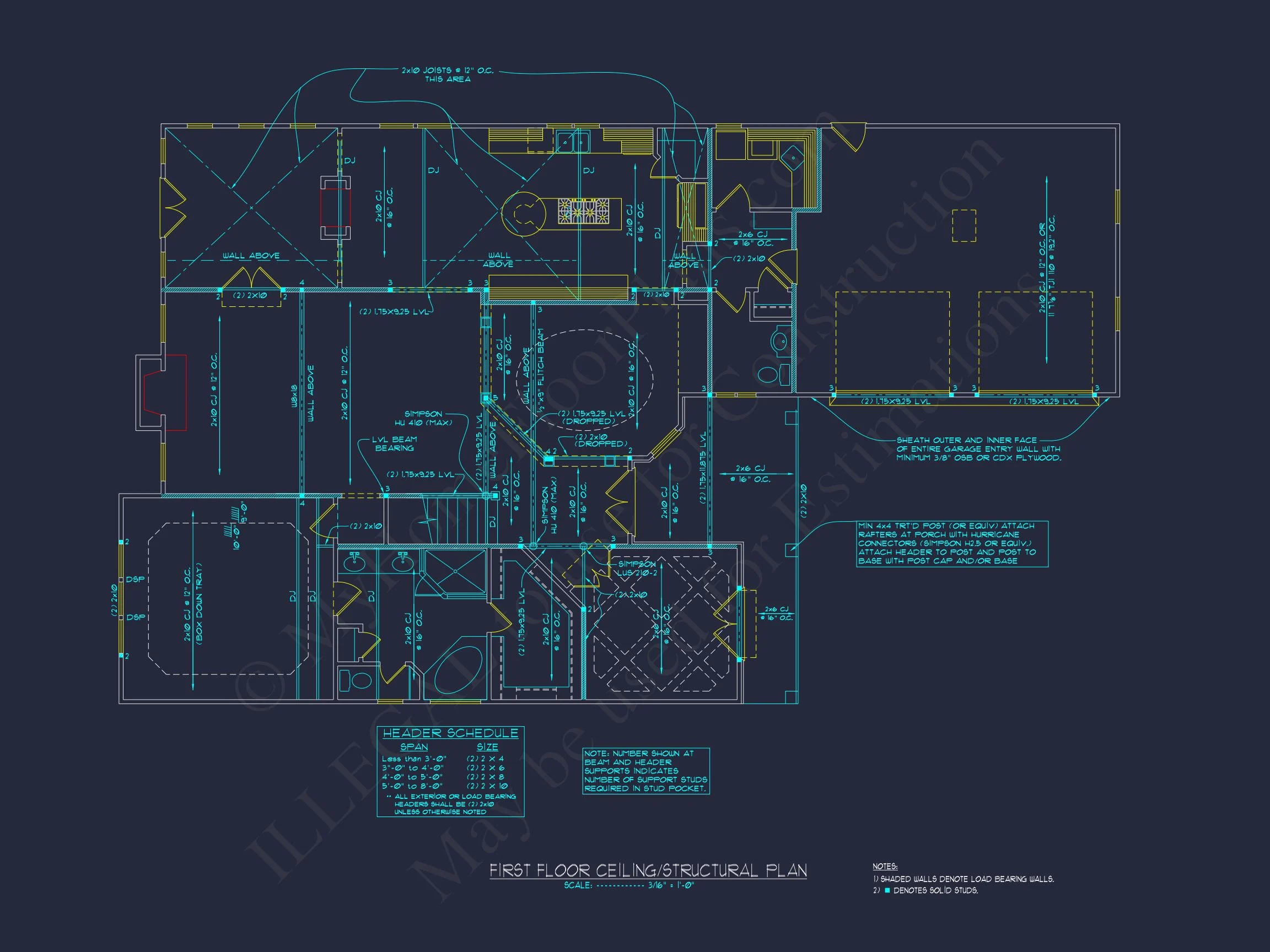 Modern 2-Story house Plan with 4 Bedrooms & CAD Floor Blueprint
