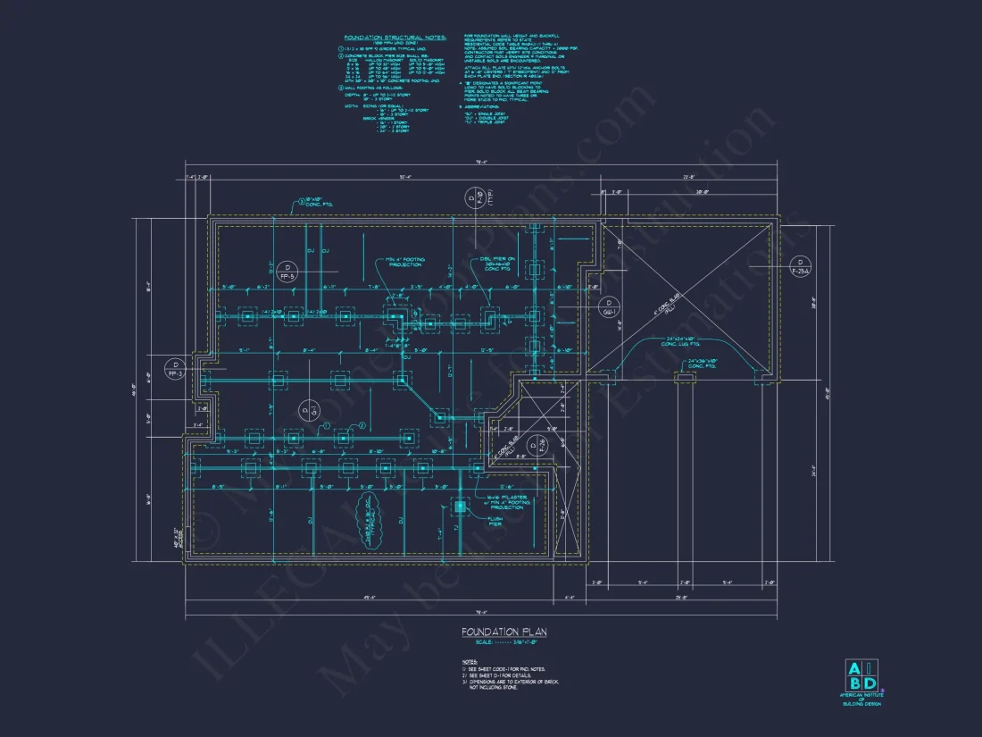 Modern 2-Story house Plan with 4 Bedrooms & CAD Floor Blueprint