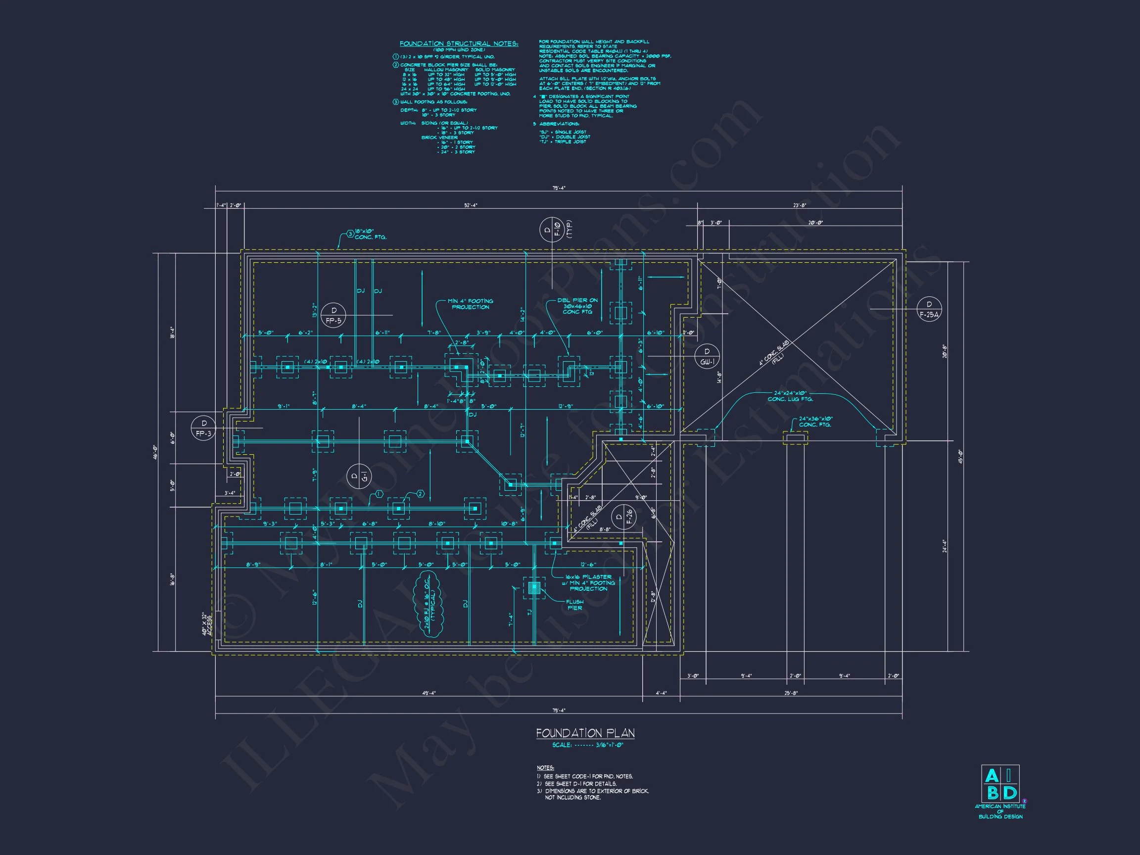 Modern 2-Story house Plan with 4 Bedrooms & CAD Floor Blueprint
