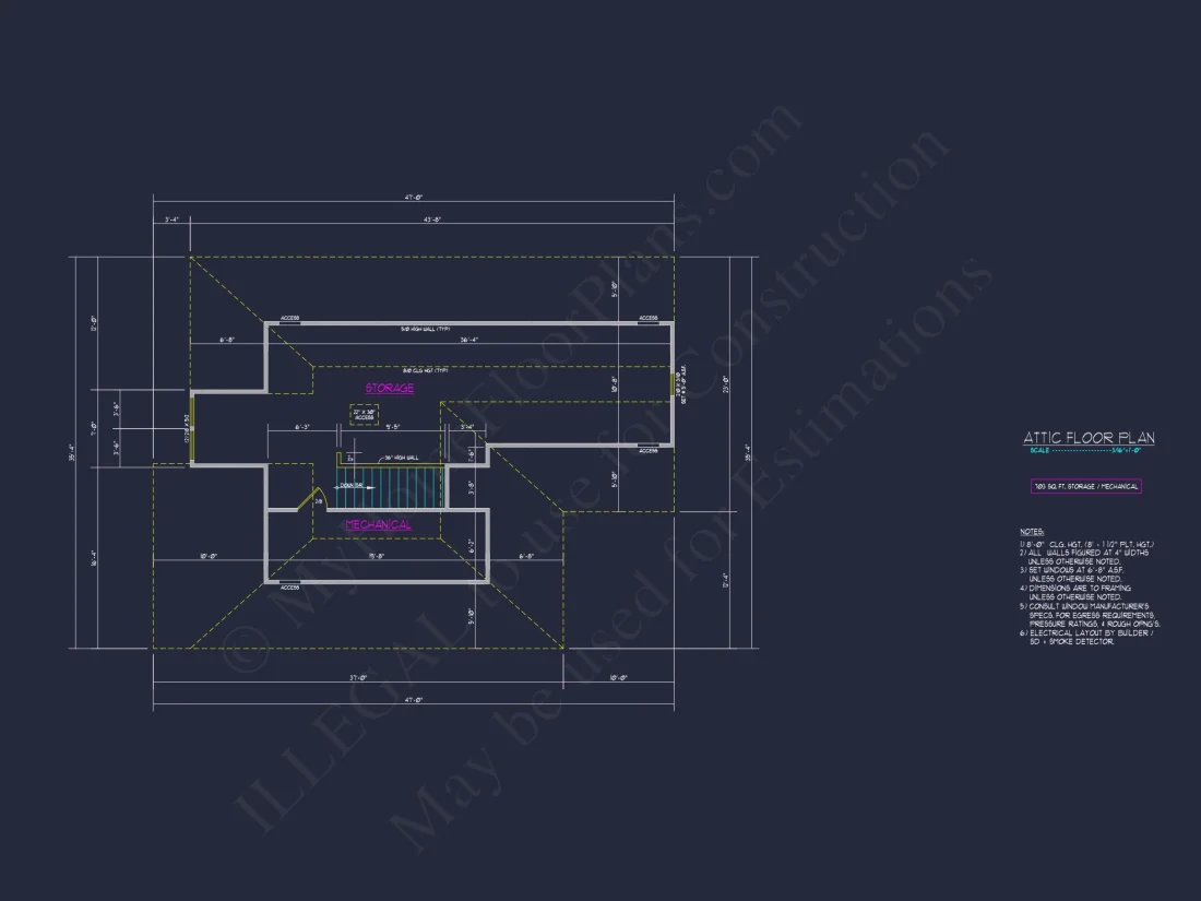 Modern 2-Story house Plan with 4 Bedrooms & CAD Floor Blueprint