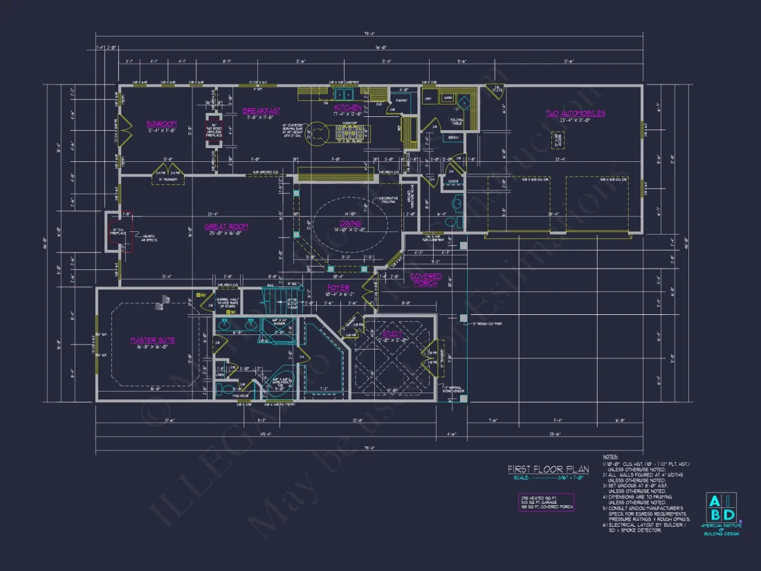 Modern 2-Story house Plan with 4 Bedrooms & CAD Floor Blueprint
