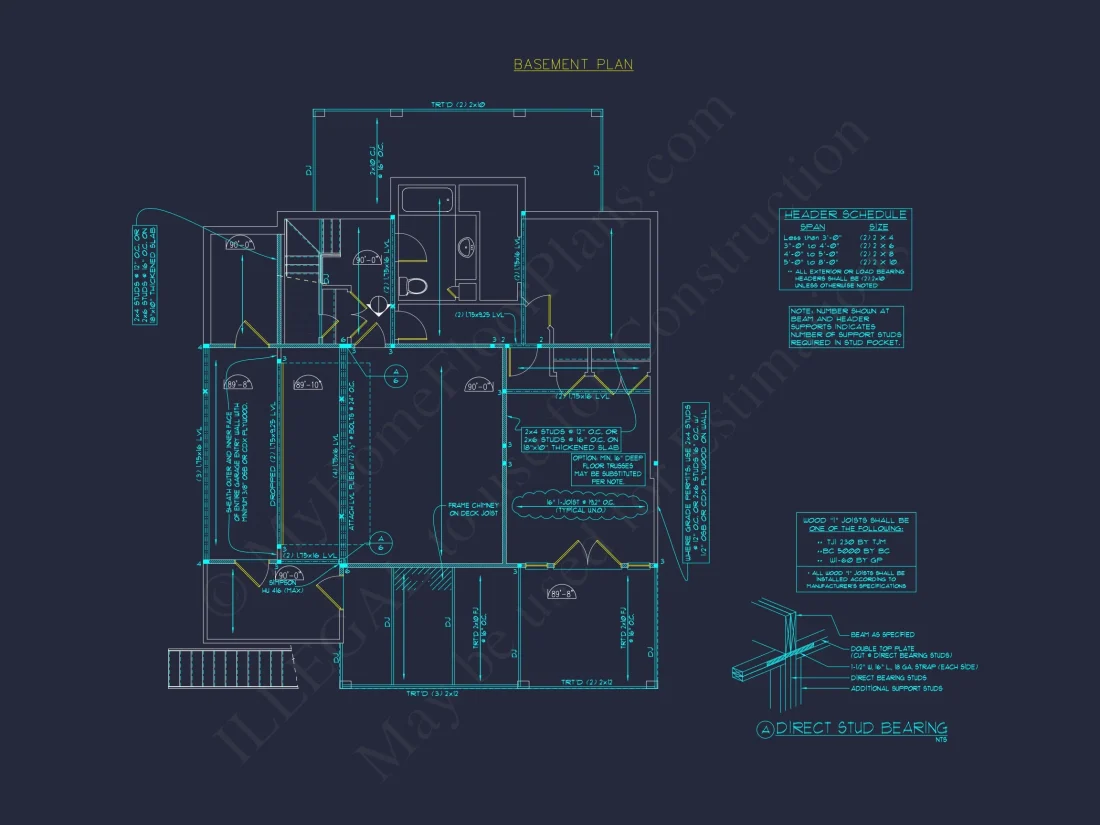 Customizable house Plan with 3 Bedrooms, Basement & CAD Designs