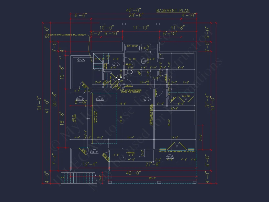 Customizable house Plan with 3 Bedrooms, Basement & CAD Designs