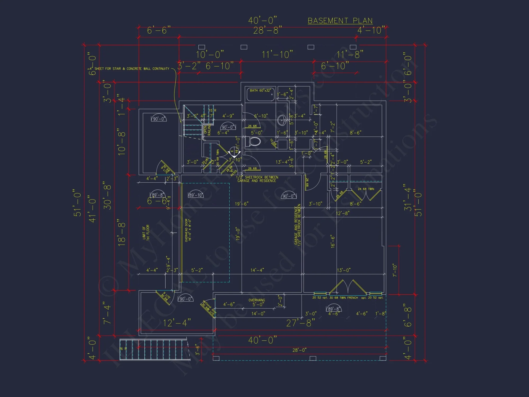 Customizable house Plan with 3 Bedrooms, Basement & CAD Designs