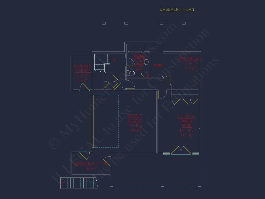 Customizable house Plan with 3 Bedrooms, Basement & CAD Designs