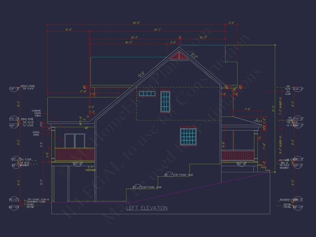 Customizable house Plan with 3 Bedrooms, Basement & CAD Designs