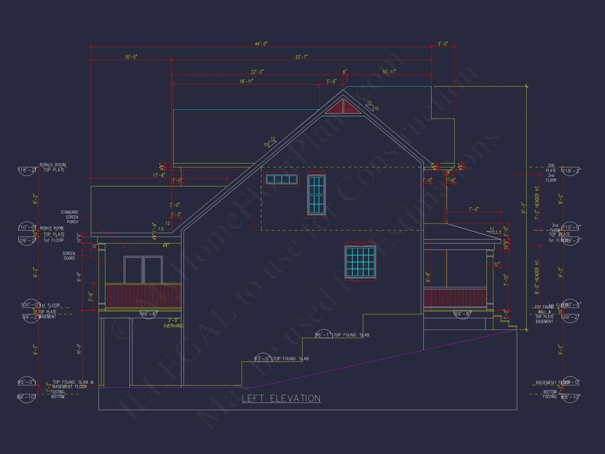 Customizable house Plan with 3 Bedrooms, Basement & CAD Designs
