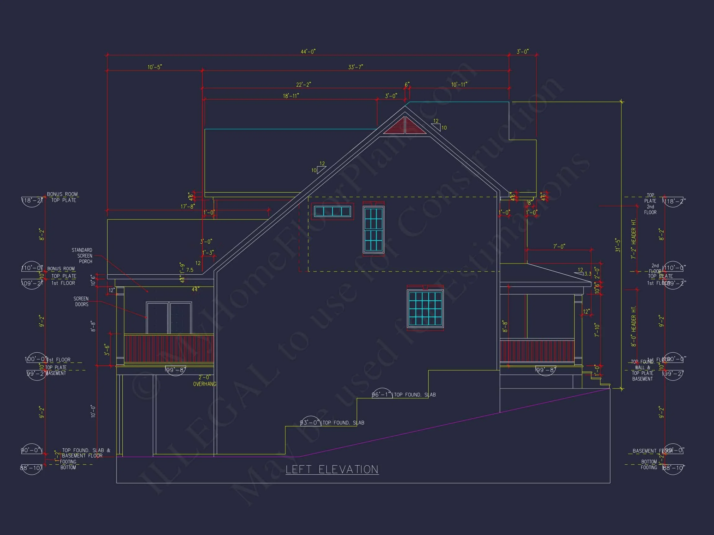 Customizable house Plan with 3 Bedrooms, Basement & CAD Designs