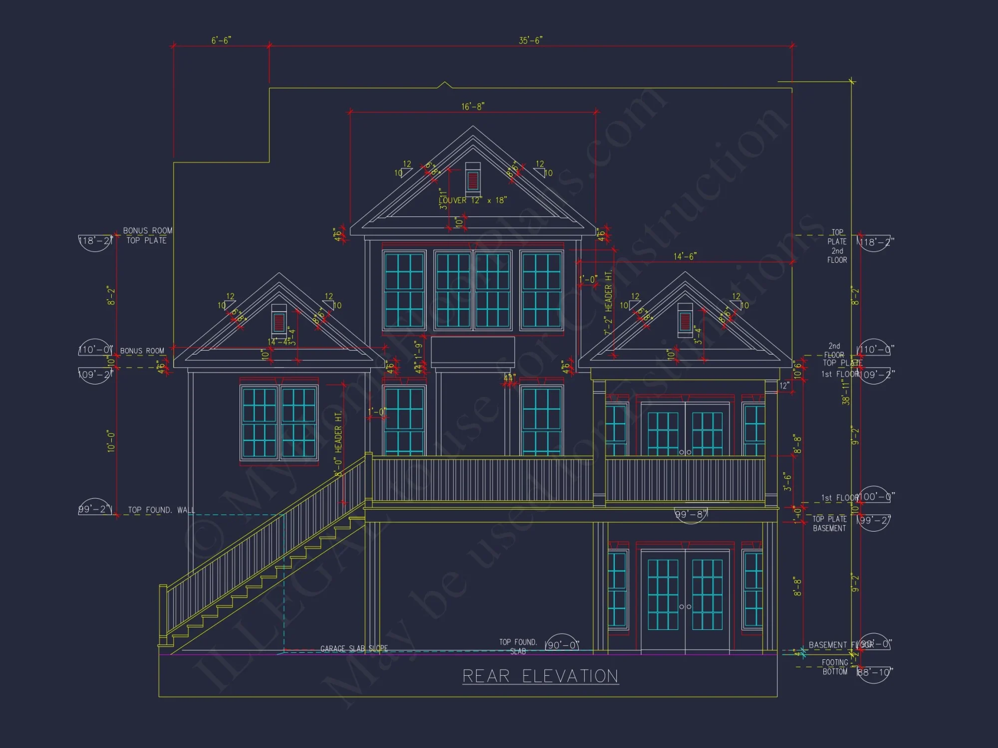 Customizable house Plan with 3 Bedrooms, Basement & CAD Designs