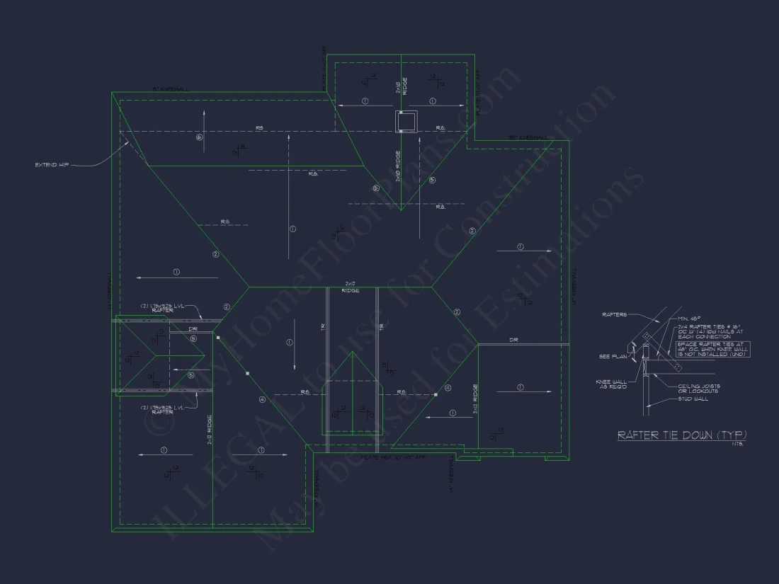 Modern Suburban house Plan with 4 Bedrooms and Open Floor Plan