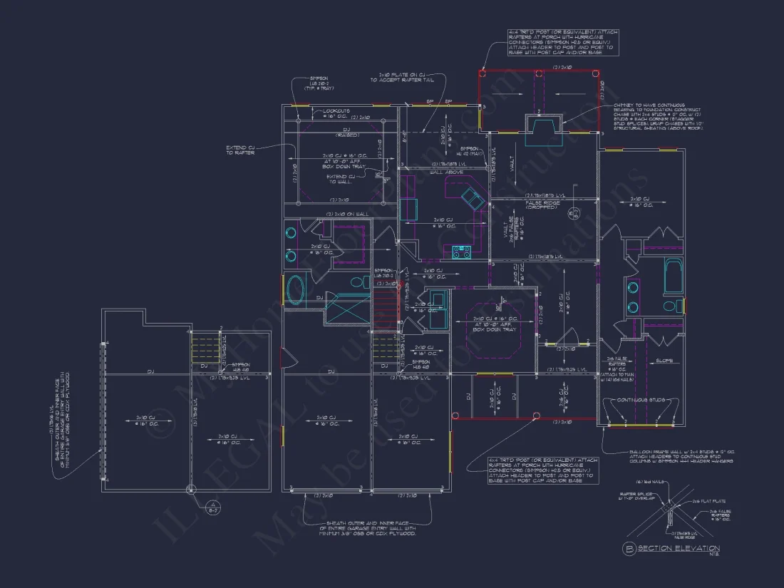 Modern Suburban house Plan with 4 Bedrooms and Open Floor Plan