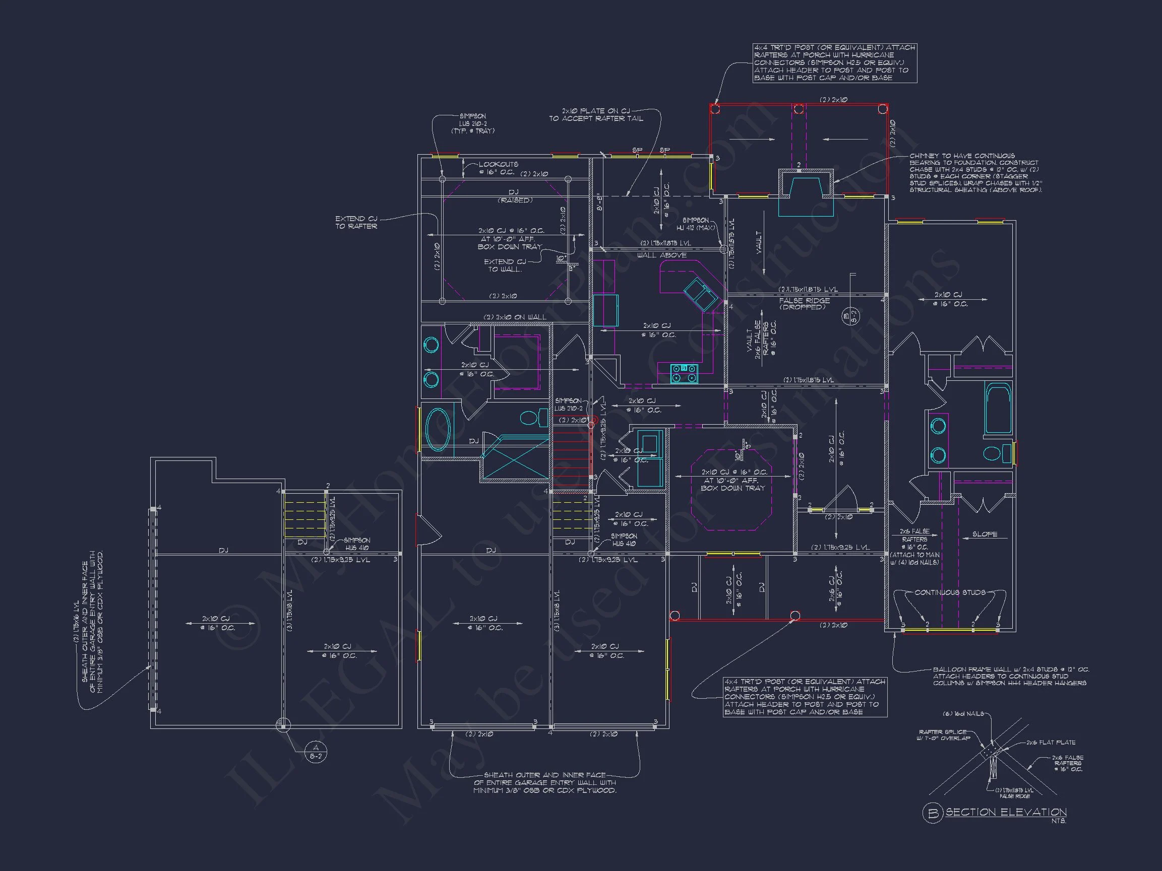 Modern Suburban house Plan with 4 Bedrooms and Open Floor Plan