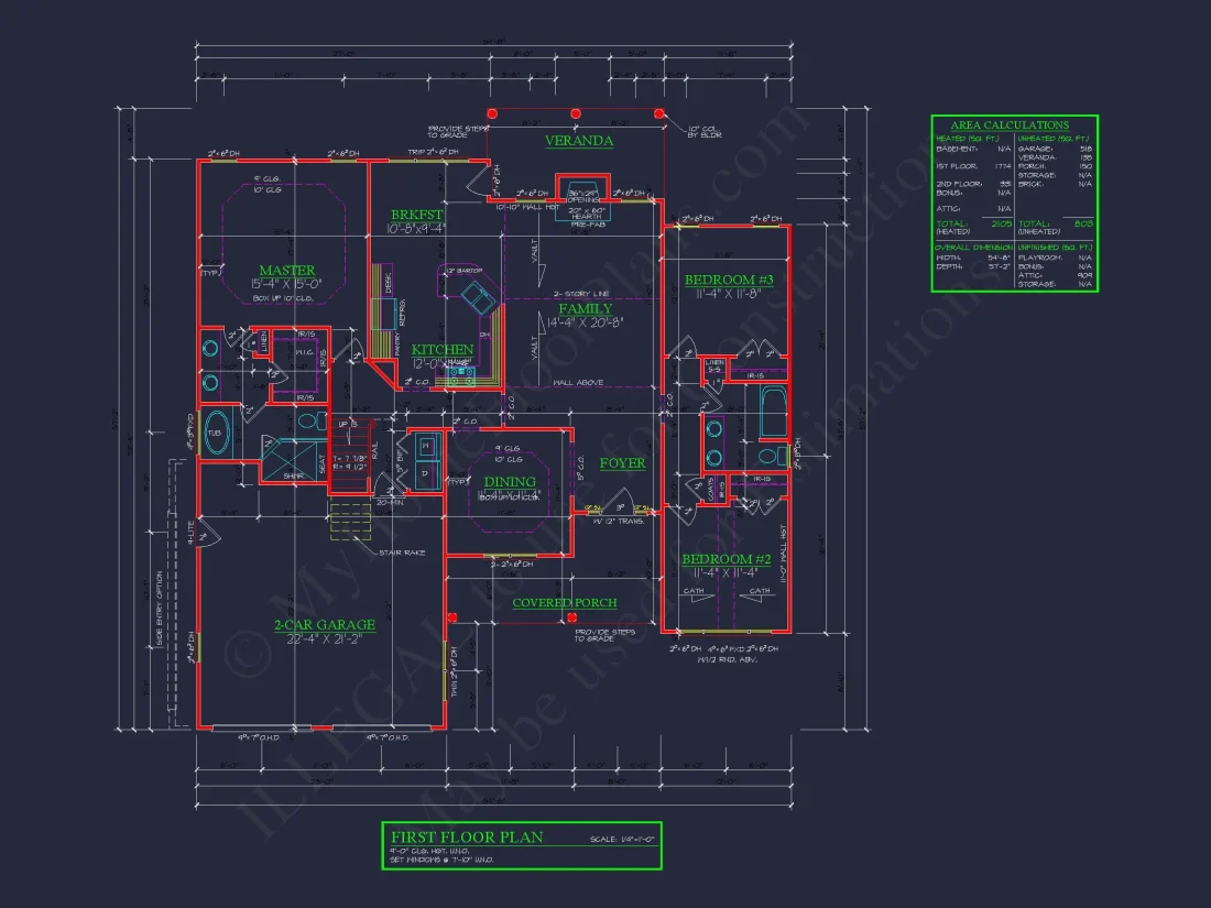 Modern Suburban house Plan with 4 Bedrooms and Open Floor Plan