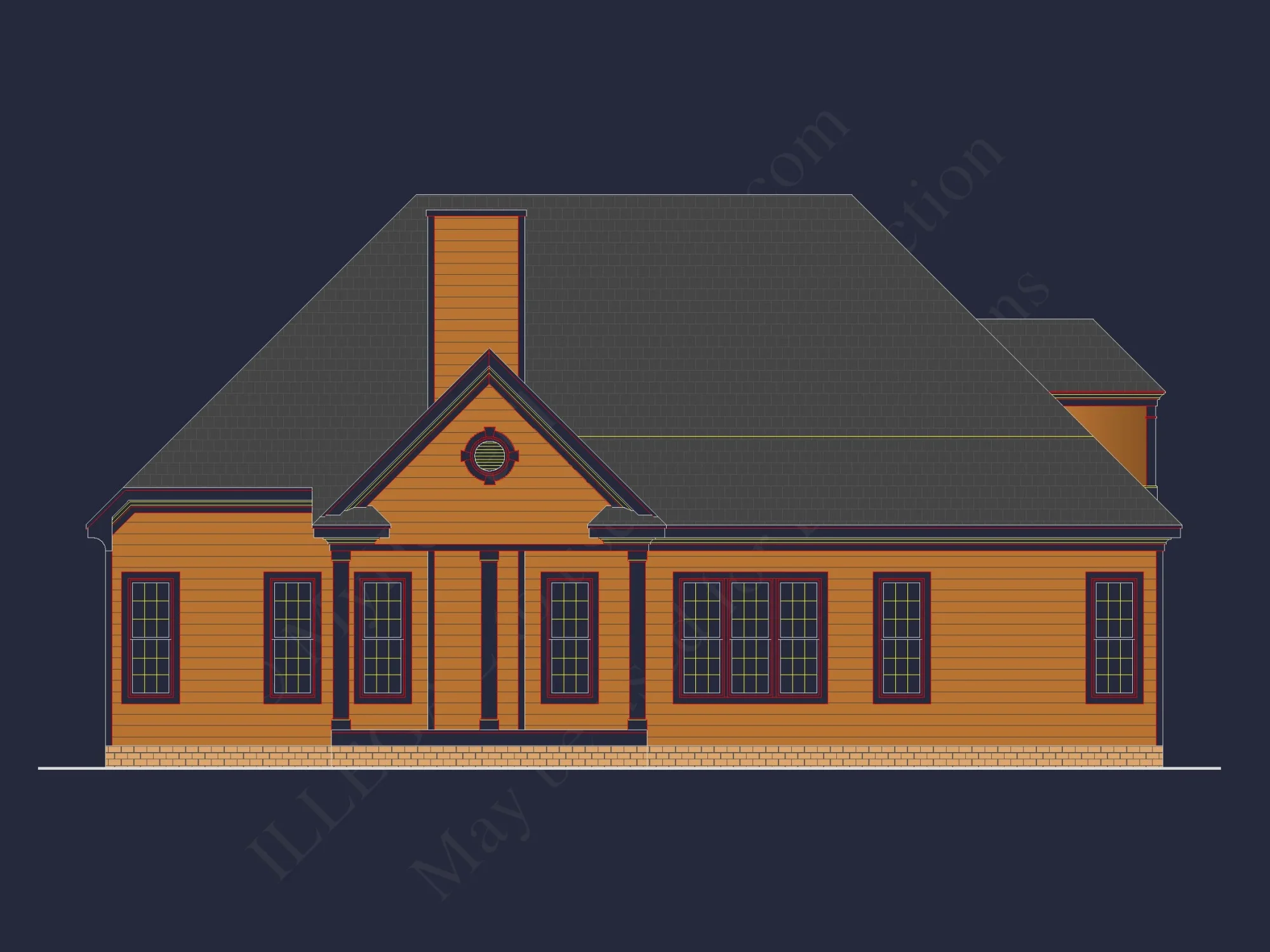 Modern Suburban house Plan with 4 Bedrooms and Open Floor Plan