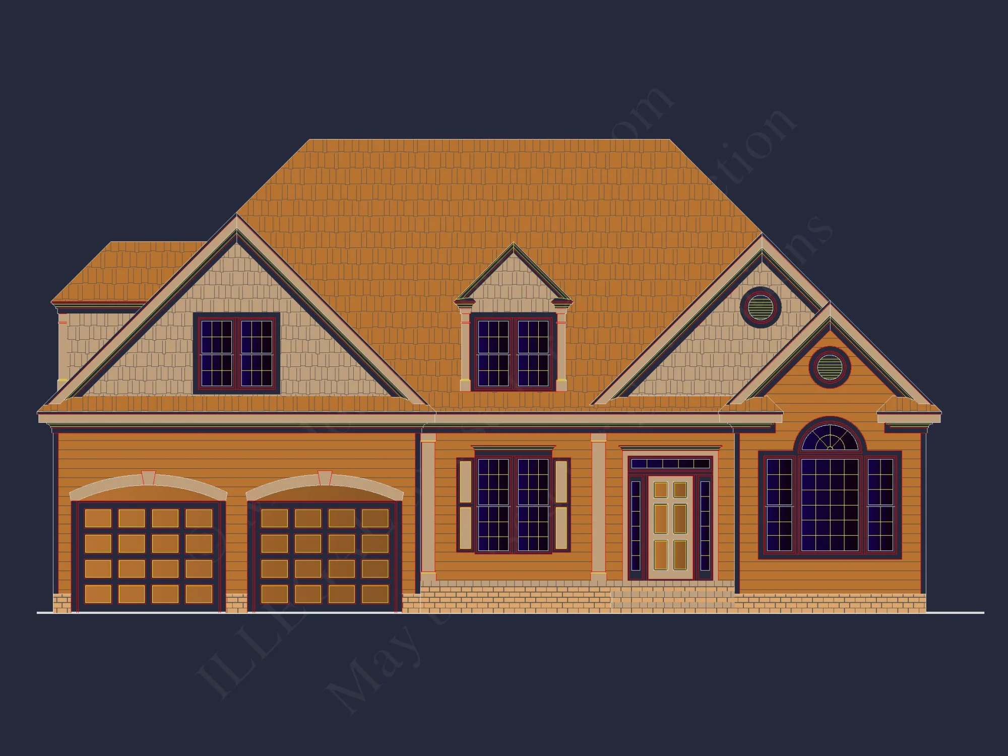 Modern Suburban house Plan with 4 Bedrooms and Open Floor Plan