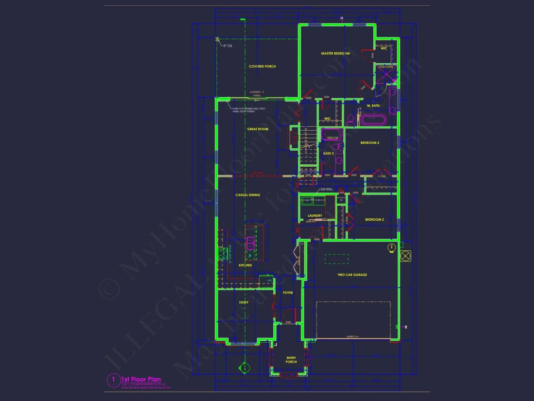 Spacious house Plan with Modern Designs and CAD Floor Blueprint