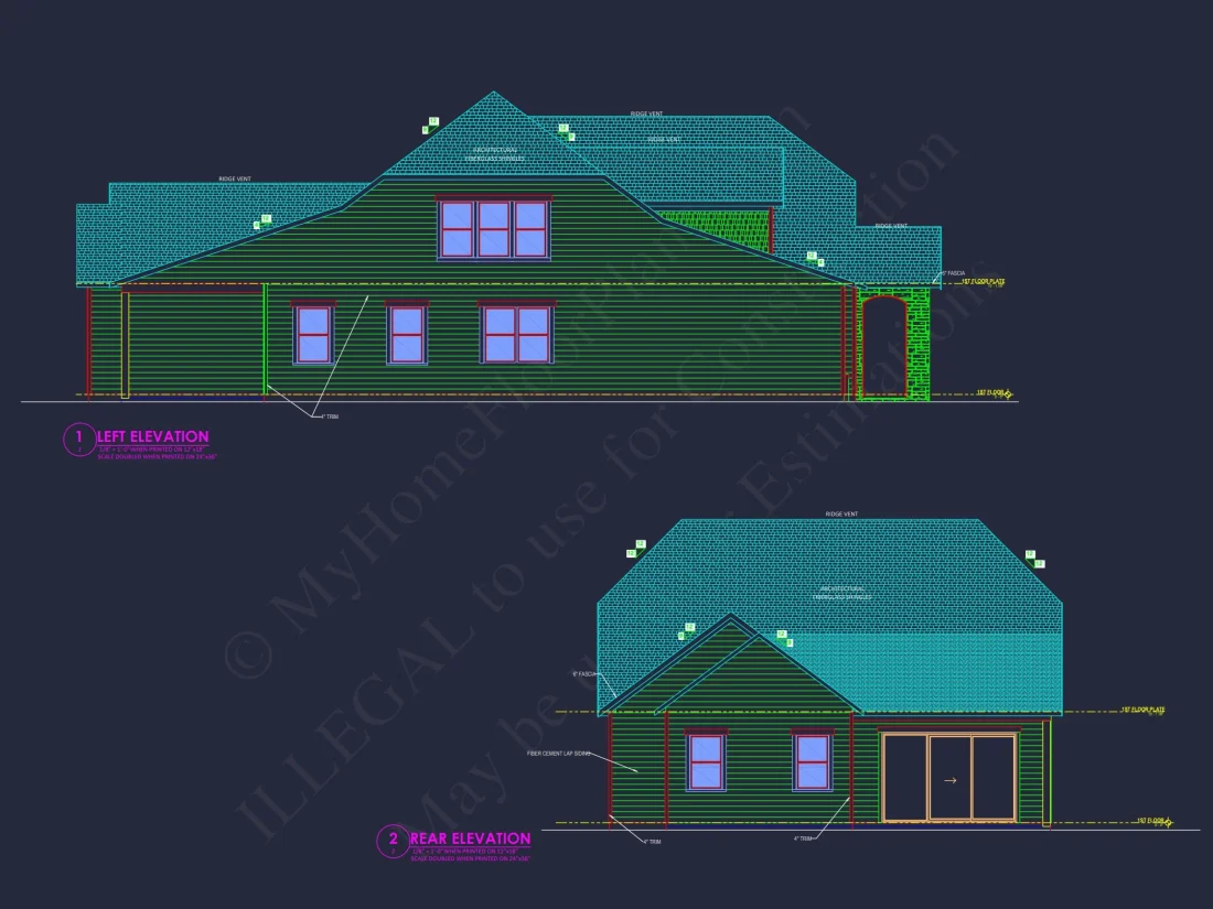 Spacious house Plan with Modern Designs and CAD Floor Blueprint