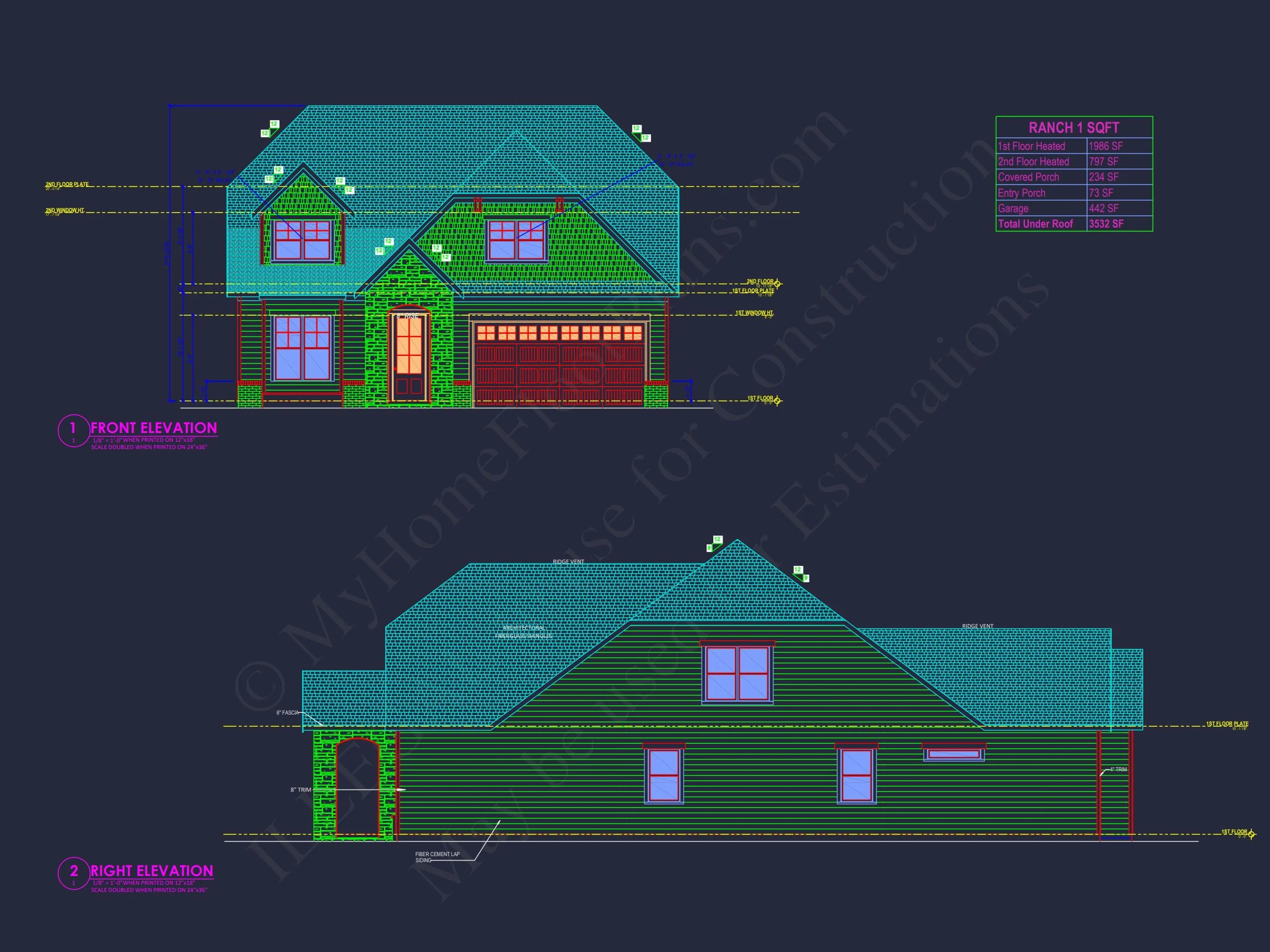 Spacious house Plan with Modern Designs and CAD Floor Blueprint