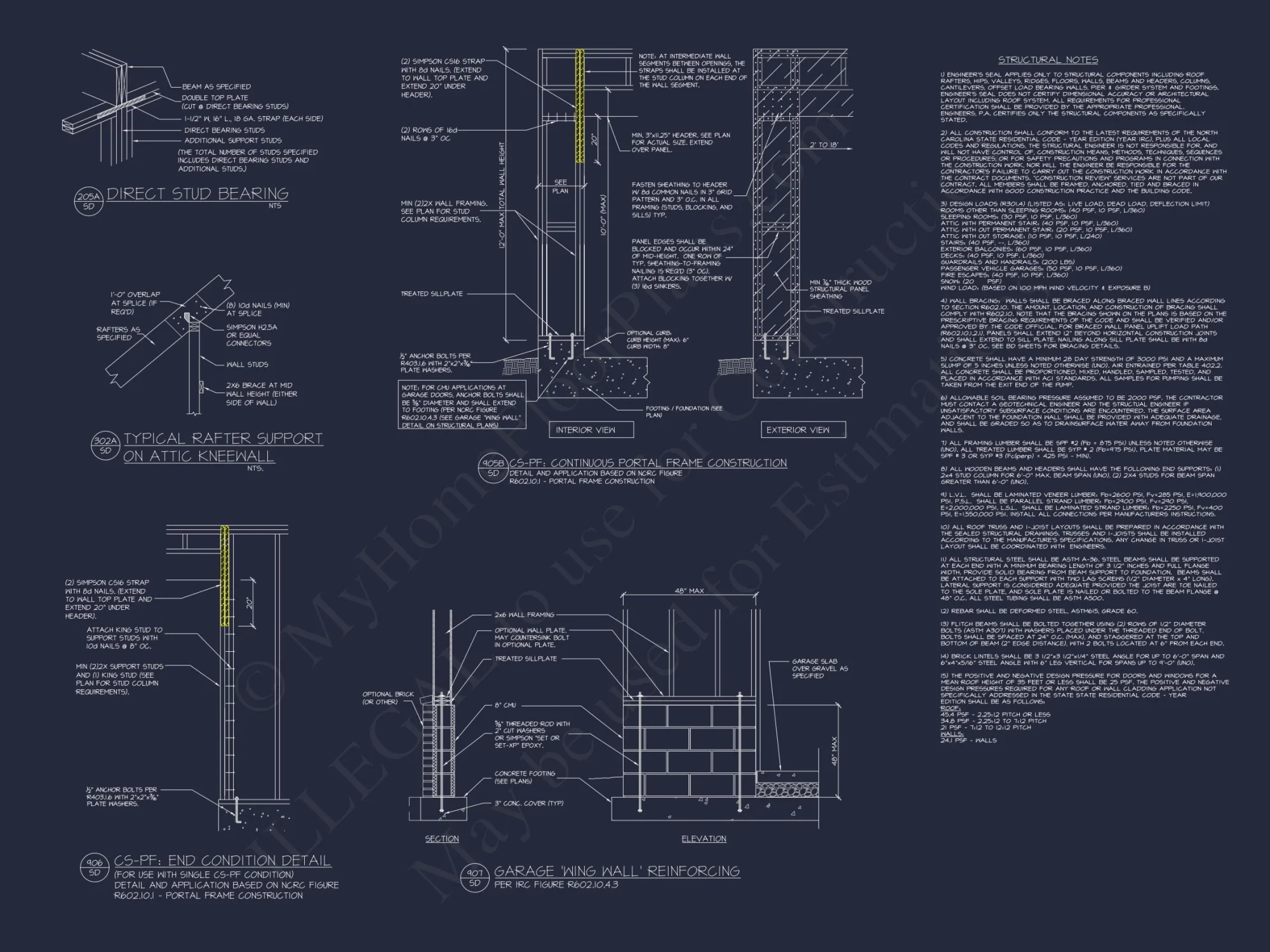 Modern Suburban house Plan with 2 Floors, 4 Bedrooms, and CAD Designs