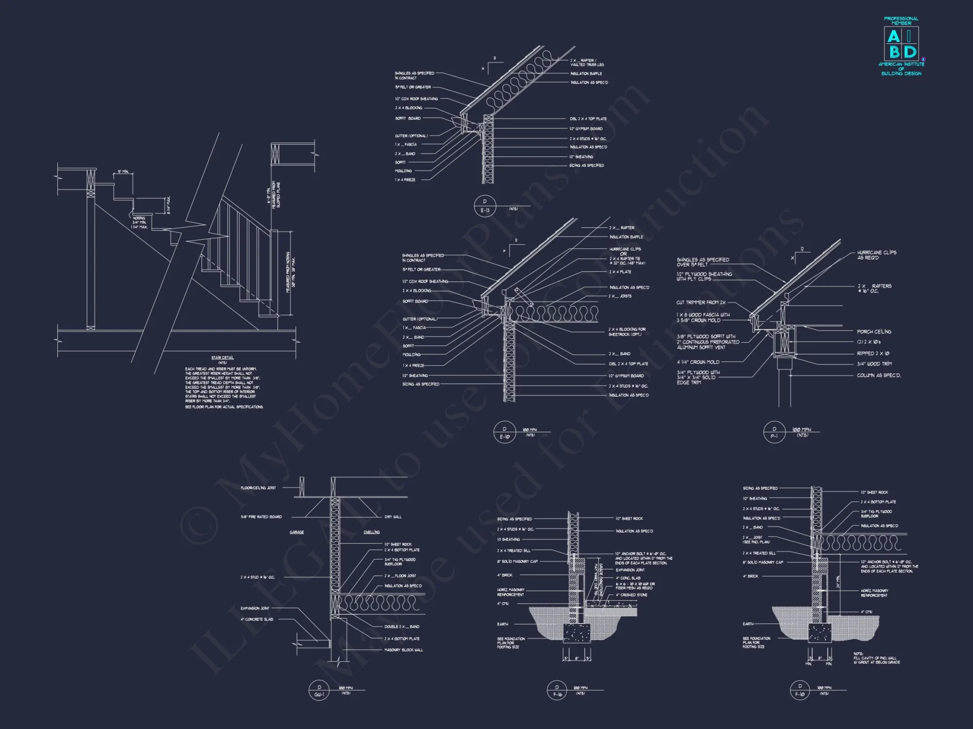 Modern Suburban house Plan with 2 Floors, 4 Bedrooms, and CAD Designs