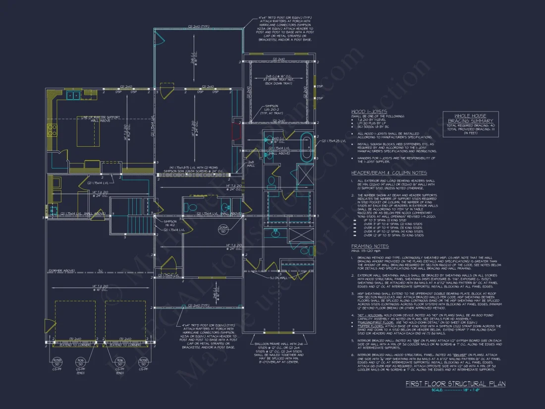 Modern Suburban house Plan with 2 Floors, 4 Bedrooms, and CAD Designs