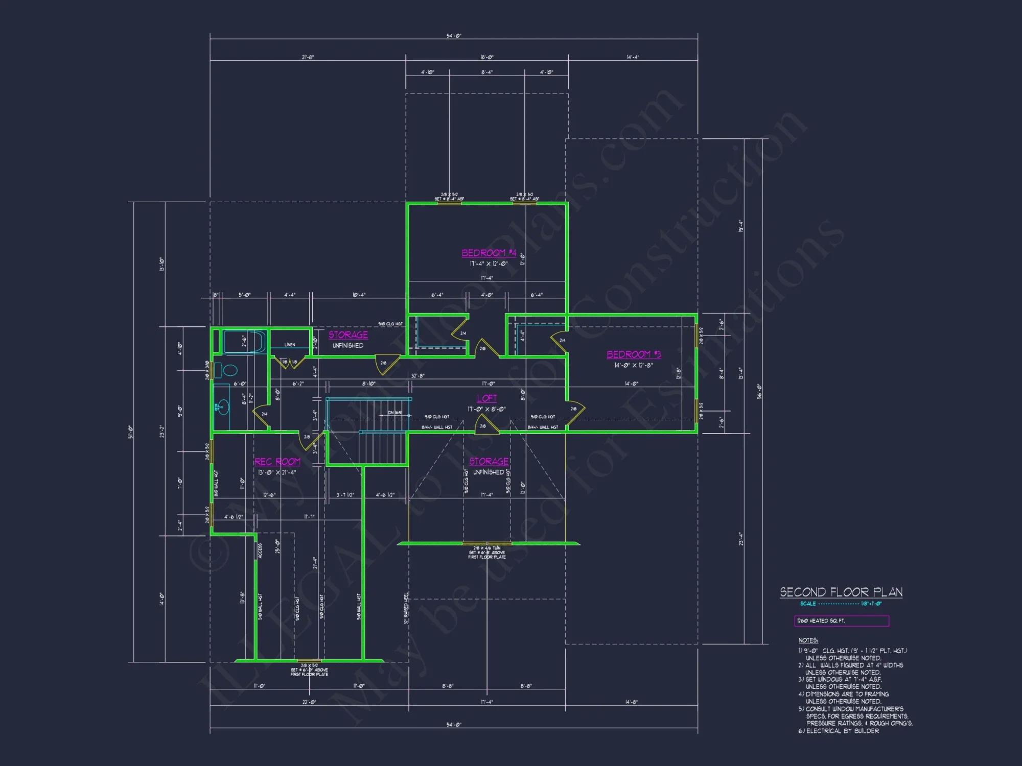 Modern Suburban house Plan with 2 Floors, 4 Bedrooms, and CAD Designs