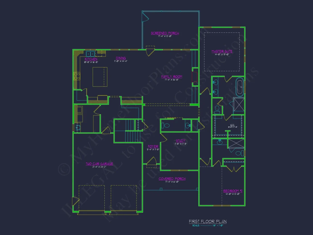 Modern Suburban house Plan with 2 Floors, 4 Bedrooms, and CAD Designs