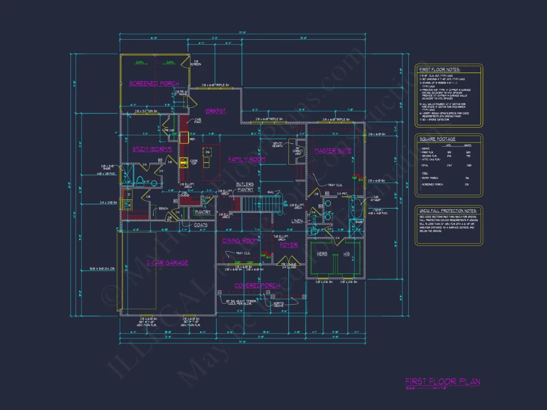Custom Transitional house Plan with 4 Bedrooms and Elegant Features
