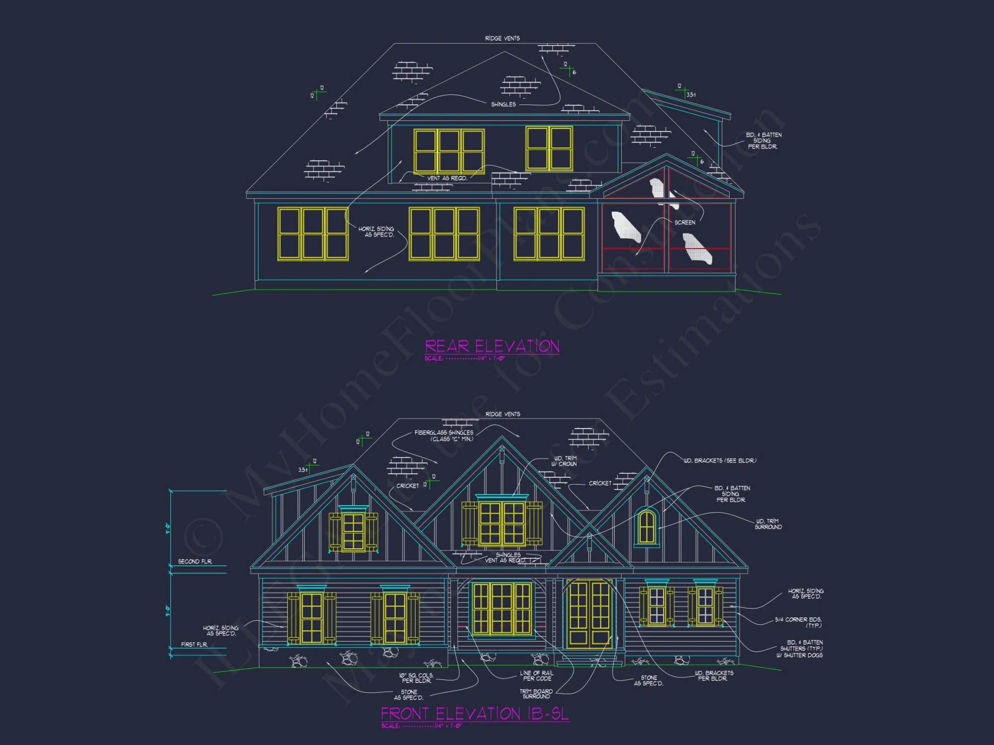 Custom Transitional house Plan with 4 Bedrooms and Elegant Features