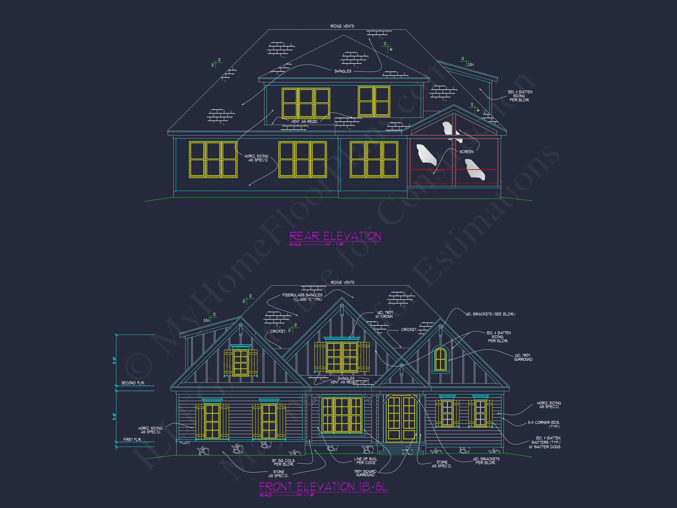 Custom Transitional house Plan with 4 Bedrooms and Elegant Features