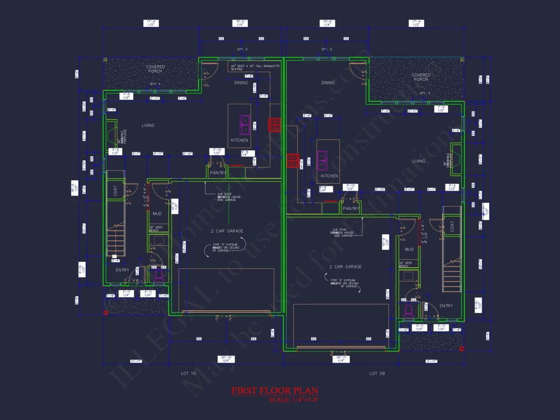 Modern Duplex house Plan with Spacious Floor Designs & CAD Blueprints