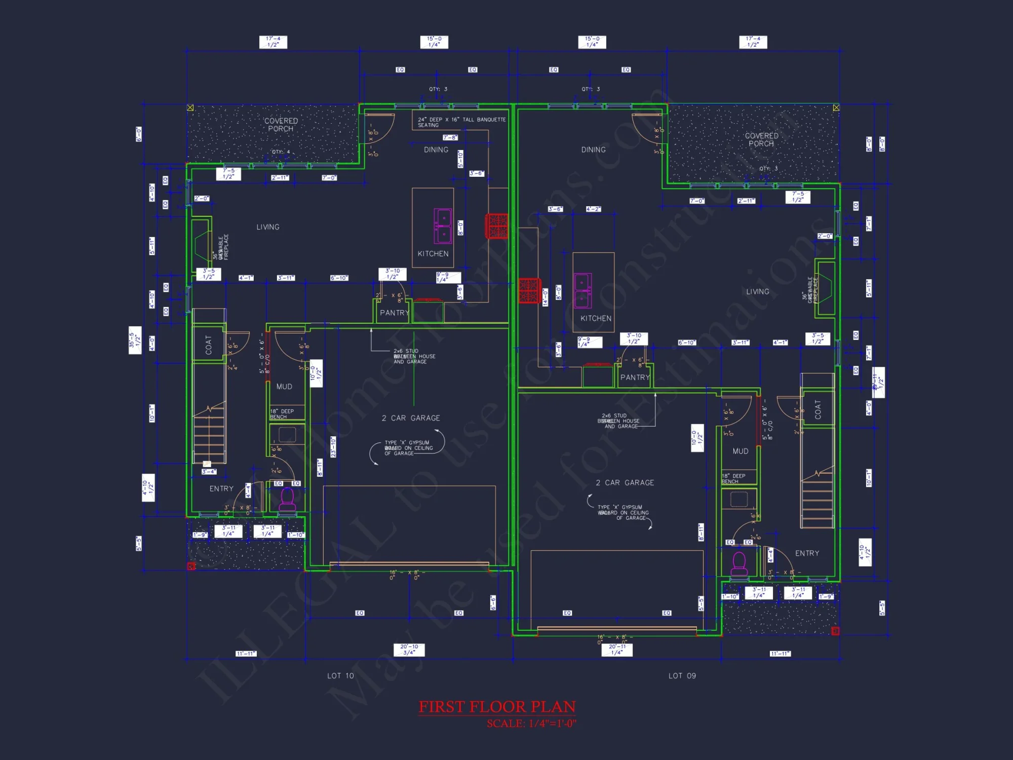 Modern Duplex house Plan with Spacious Floor Designs & CAD Blueprints