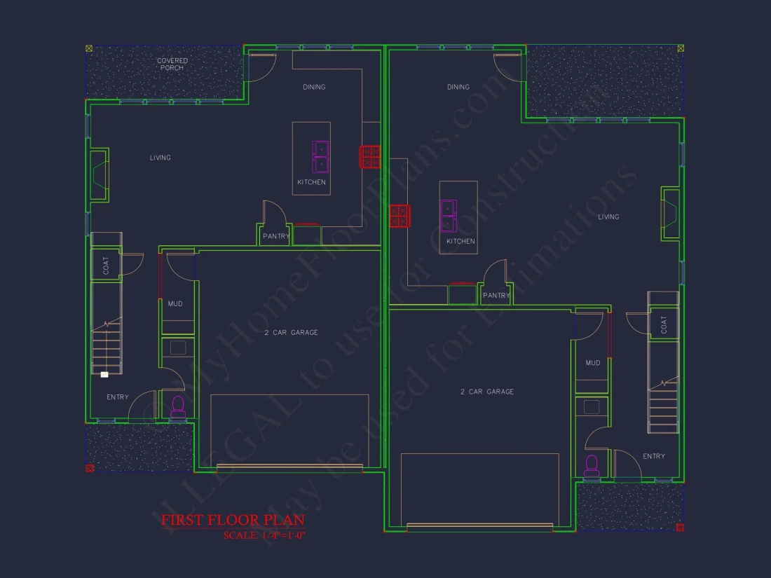 Modern Duplex house Plan with Spacious Floor Designs & CAD Blueprints