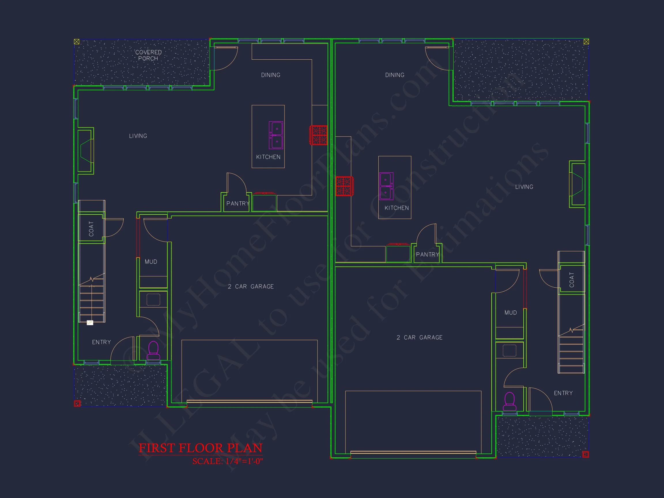 20-1704 DUPLEX PLAN - Modern Duplex House Plan with Spacious Floor Designs & CAD Blueprints 7 Modern Duplex house Plan with Spacious Floor Designs & CAD Blueprints