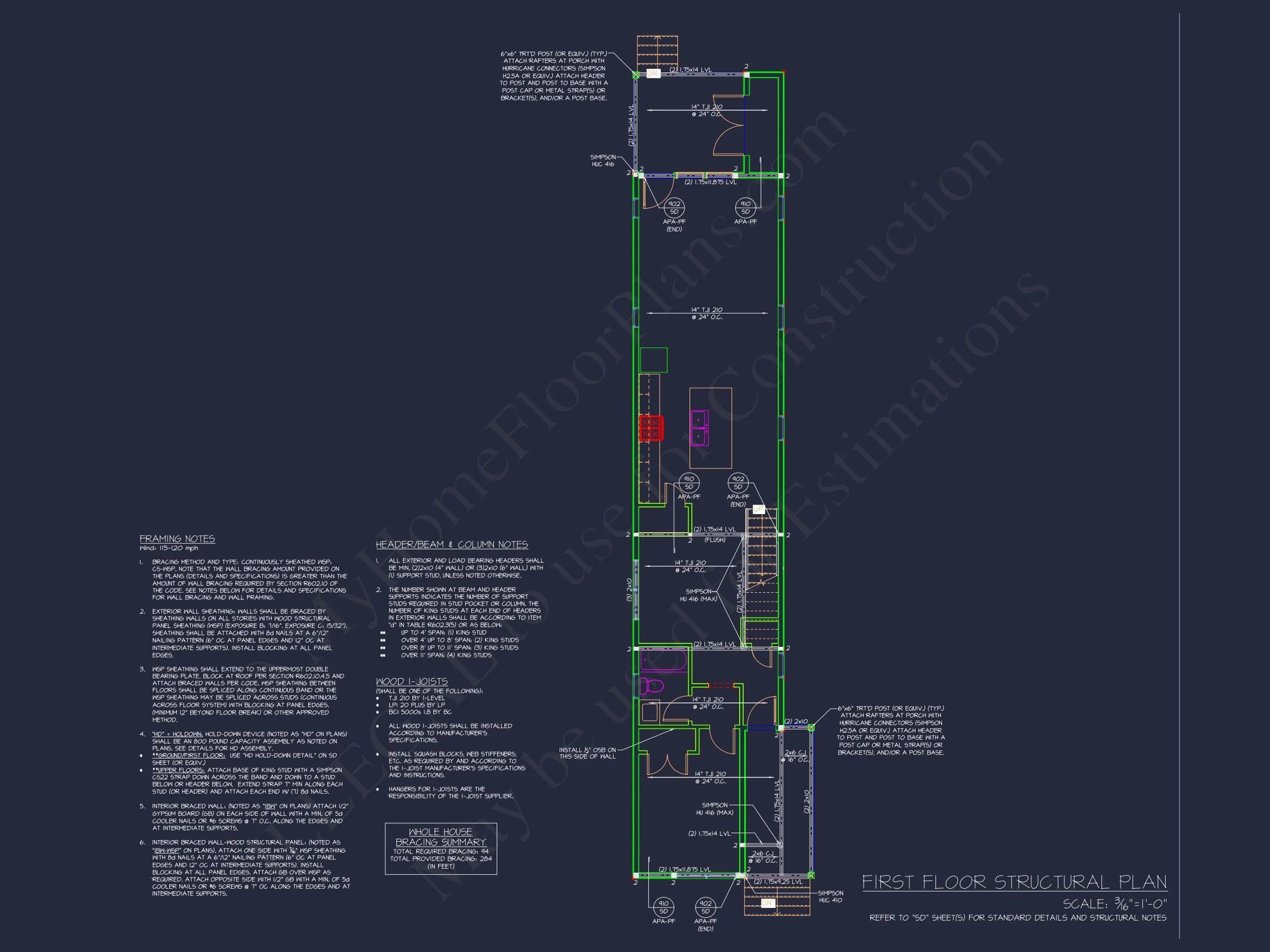 Modern 2-Story house Plan with Open Floor Design and CAD Blueprint