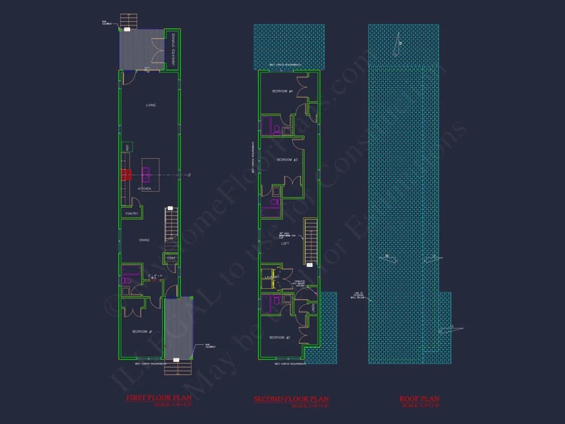 Modern 2-Story house Plan with Open Floor Design and CAD Blueprint
