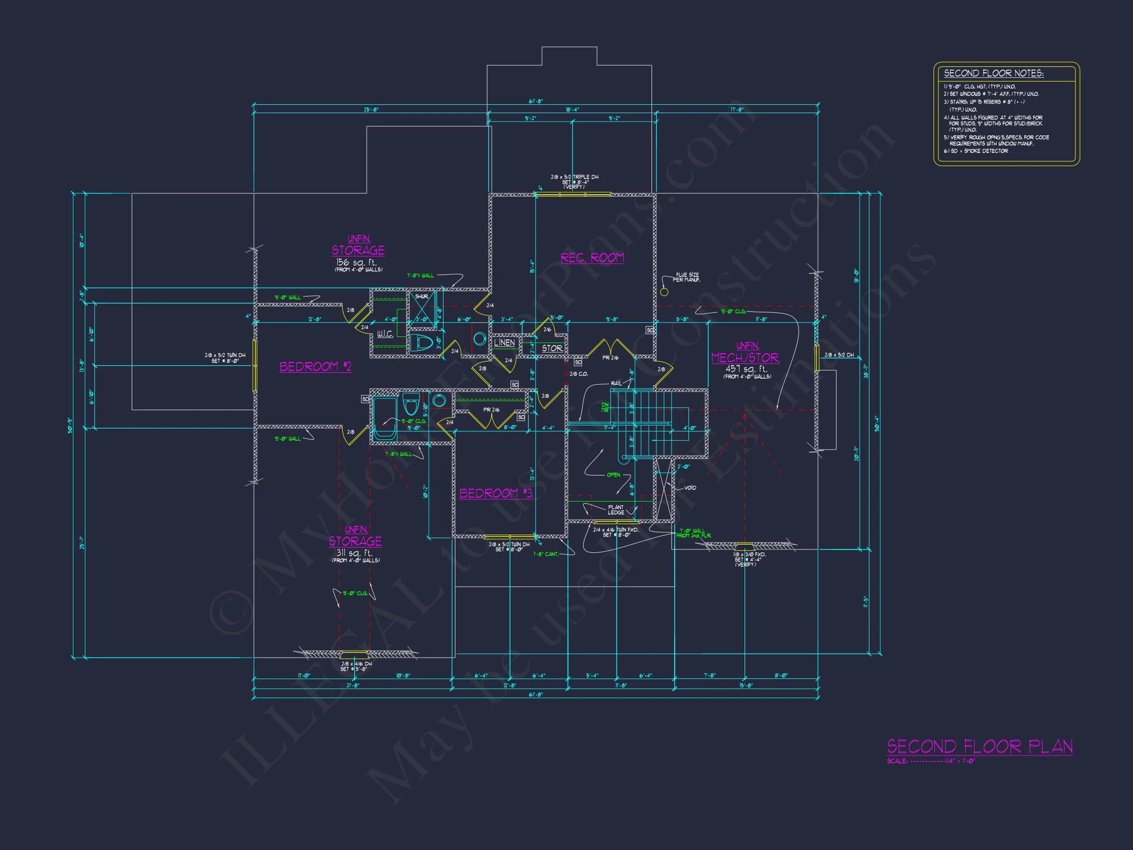 4-Bedroom house Plan with Architectural Blueprint Designs