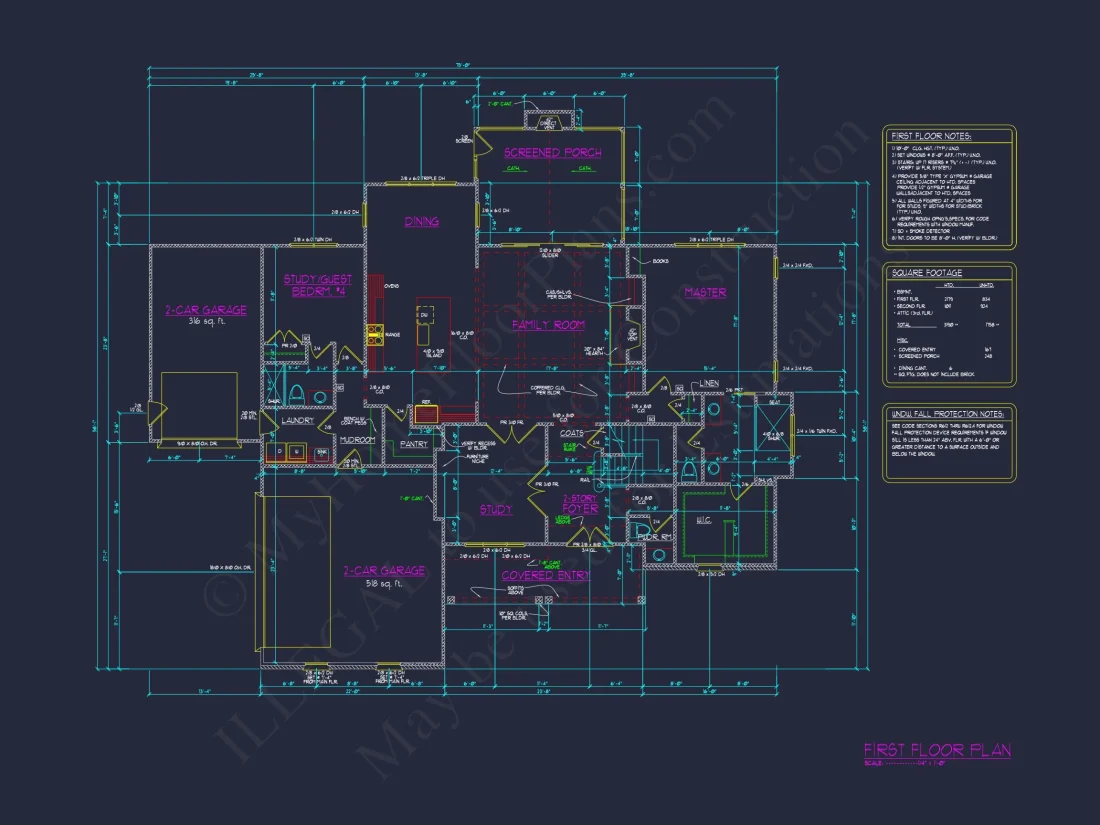 4-Bedroom house Plan with Architectural Blueprint Designs